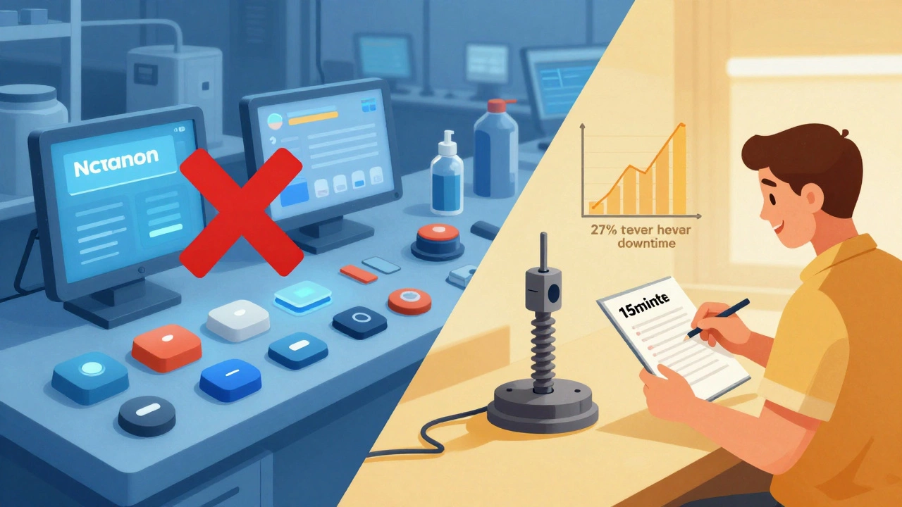 Диаграмма: слева — бесполезные обновления, справа — реальные улучшения производства.