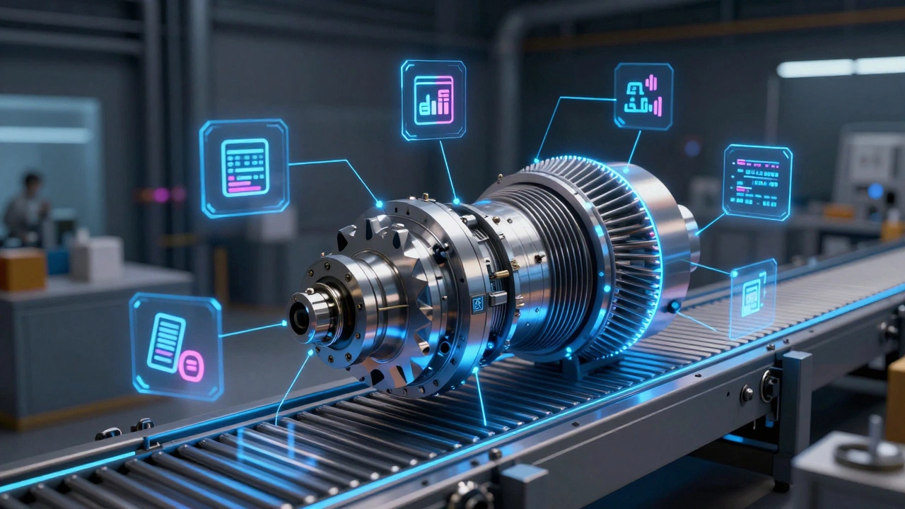 Цифровой паспорт детали с данными контроля качества в виде визуальных элементов.