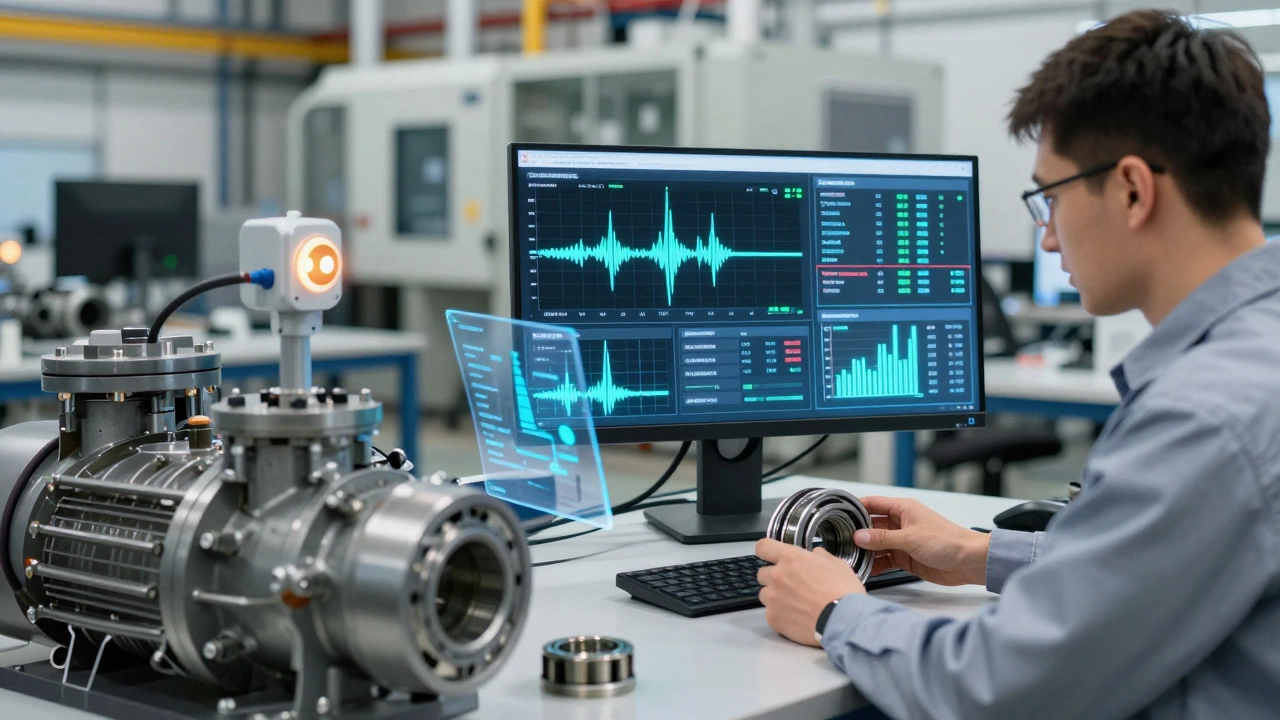 Инженеры следят за данными с компрессора, предотвращая поломки с помощью цифрового мониторинга.