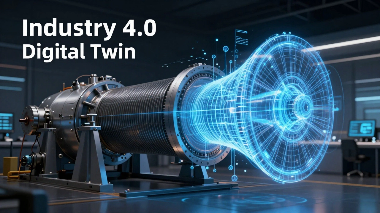 Концепция цифрового двойника промышленной турбины в стиле Индустрии 4.0