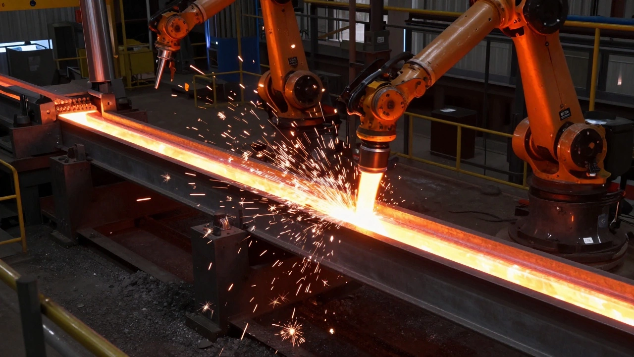 Процесс производства высокопрочной стали на современном автоматизированном заводе