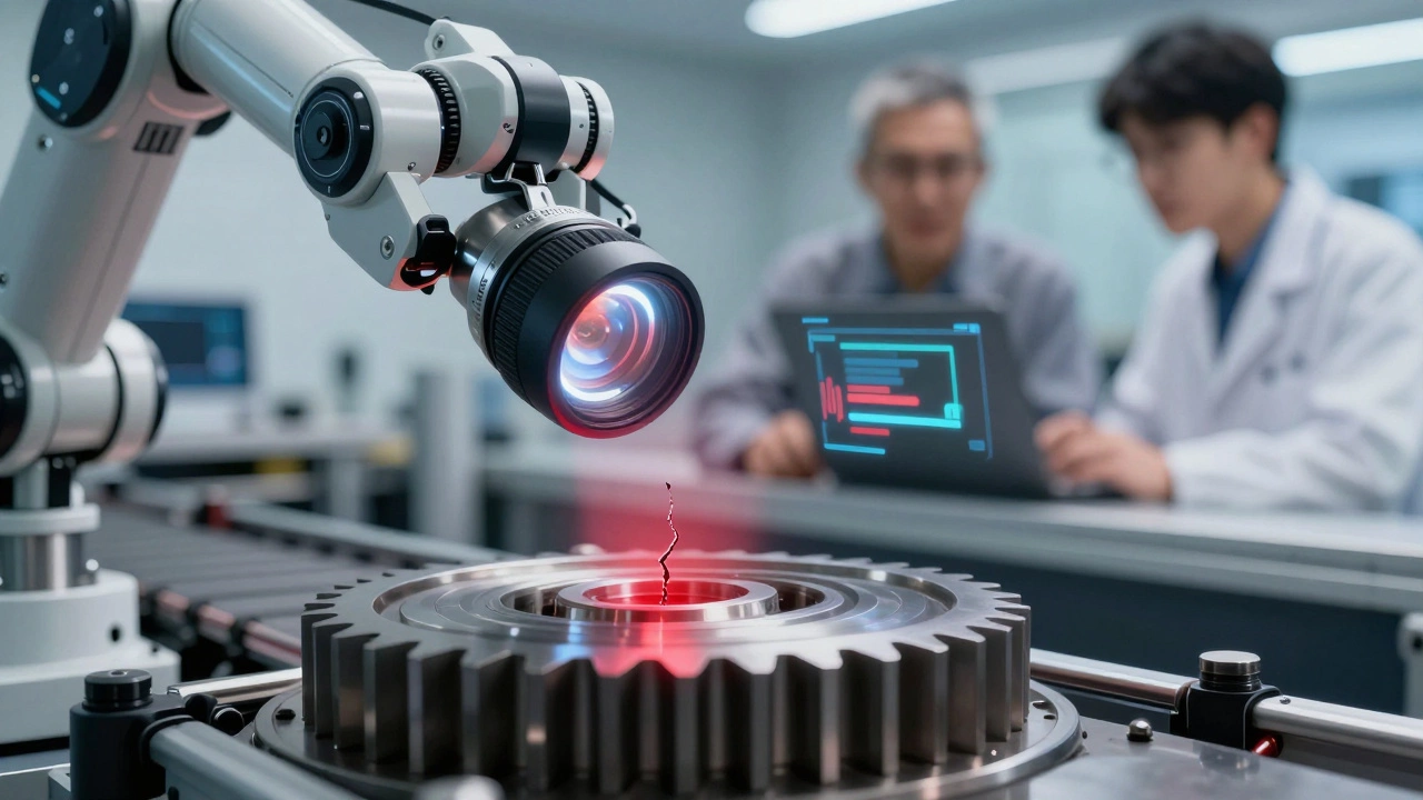 Система машинного зрения обнаруживает микротрещину на металлической детали